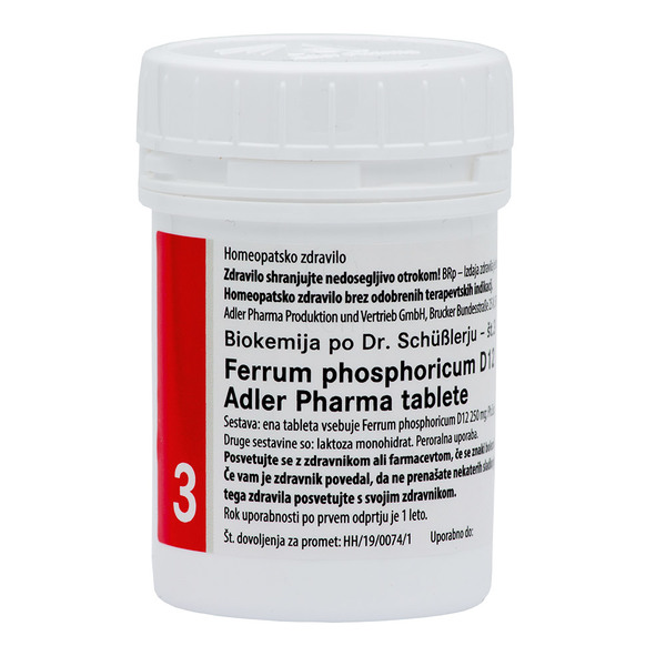 Schüsslerjeva sol št. 3 Ferum phosphoricum D12, tablete (400 tablet)