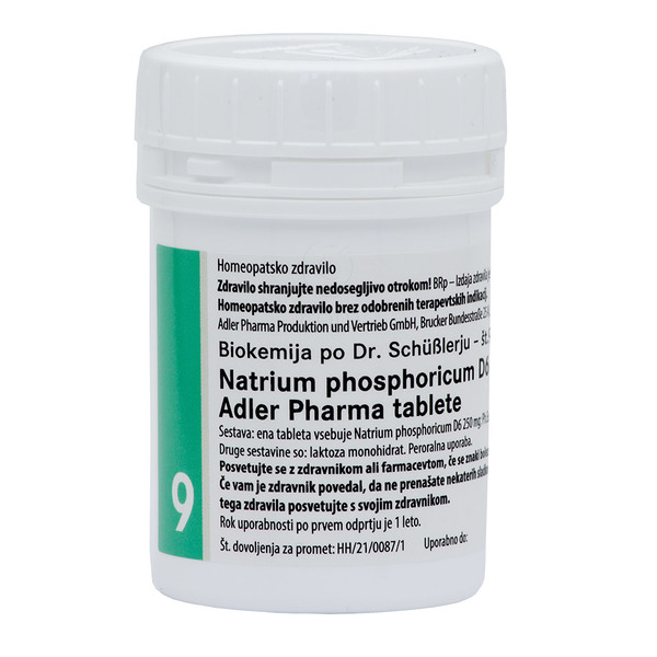 Schüsslerjeva sol št. 9 Natrium phosphoricum D6, tablete (400 tablet)