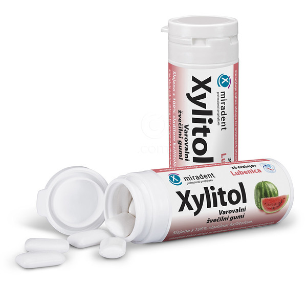Xylitol, žvečilni gumi z okusom lubenice (30 žvečilnih gumijev)