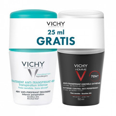 Vichy Deo Intense + Homme, roll-on - paket (2 x 50 ml) 