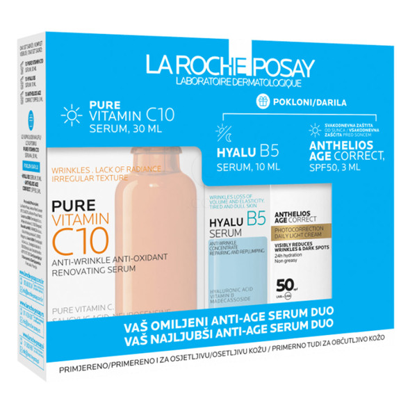 LRP Vitamin C + Hyalu B5 + Age Correct, anti-age paket za nego kože (30 ml + 10 ml + 3 ml)