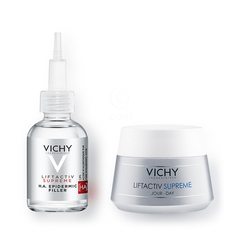 Vichy Liftactiv Supreme, dnevna in nočna rutina za korekcijo gub in čvrstost normalne do mešane kože (50 ml + 30 ml)