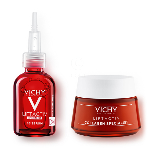 Vichy Liftactiv Collagen Specialist, dnevna in nočna rutina za korekcijo gub (30 ml + 50 ml)