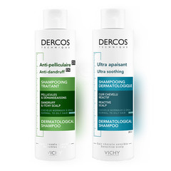 Vichy Dercos, rutina proti prhljaju za normalne do mastne lase (2 x 200 ml)