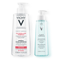 Vichy Purete Thermale, rutina za čiščenje občutljive kože (400 ml + 200 ml)
