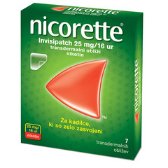 Nicorette Invisipatch, 25 mg/16 ur transdermalni obliži (7 obližev)