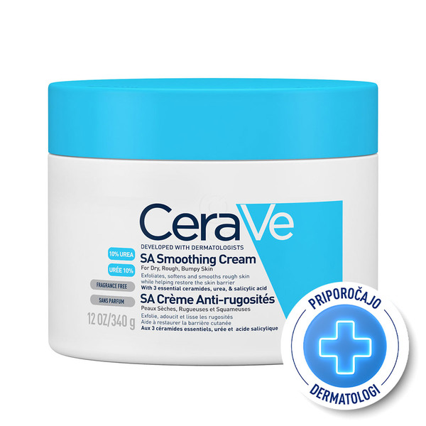 CeraVe SA, krema za glajenje suhe in grobe kože (340 ml)