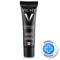 Vichy Dermablend 3D, korektivni puder za mastno kožo, nagnjeno k aknam - 35 - Sand (30 ml)