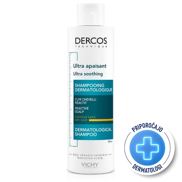 Vichy Dercos, pomirjujoč šampon za suhe lase - 200 ml