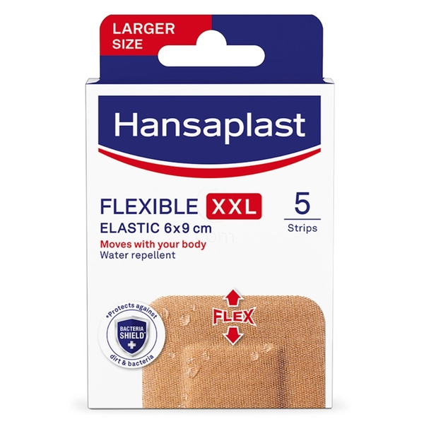 Hansaplast Flexible XXL, obliži - 6 x 9 cm (5 obližev)