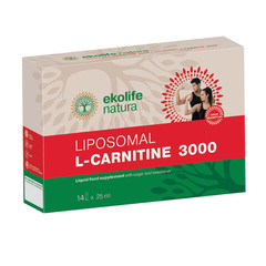 Ekolife Natura, liposomski L-karnitin 3000 - stekleničke (14 x 25 ml)
