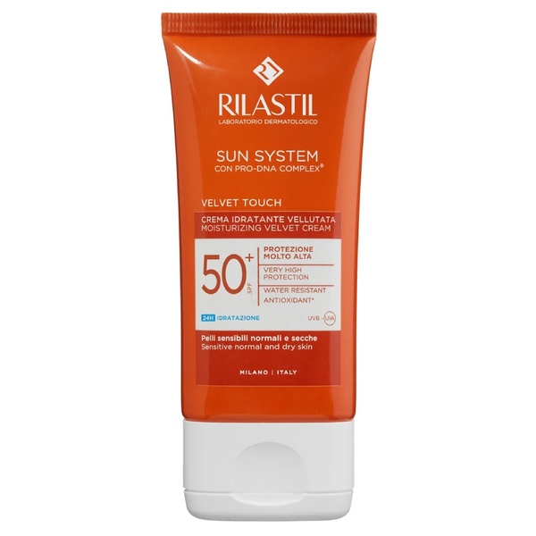 Rilastil Sun System Velvet, krema za zaščito pred soncem - ZF50+ (50 ml)