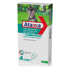 Ataxxa 1250 mg/ 250 mg, kožni nanos, raztopina za pse nad 10 kg do 25 kg (4 kapalke)