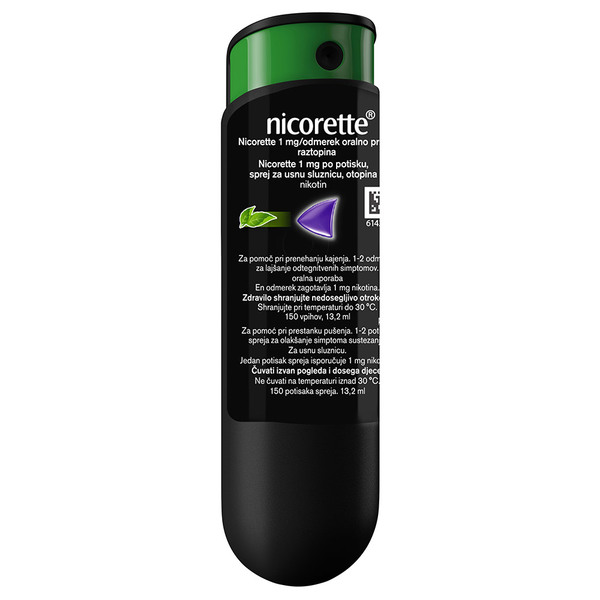 Nicorette 1 mg/odmerek oralno pršilo, raztopina (13,2 ml)