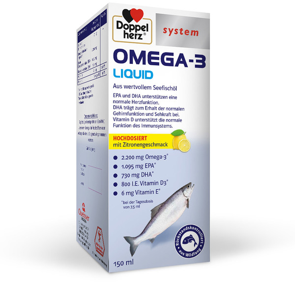Doppelherz System Omega-3 Liquid, tekočina (150 ml)