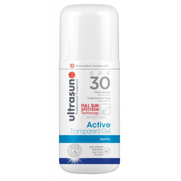 Ultrasun Active Transparent gel, gel za zaščito kože pred soncem za športnike - ZF30 (100 ml)