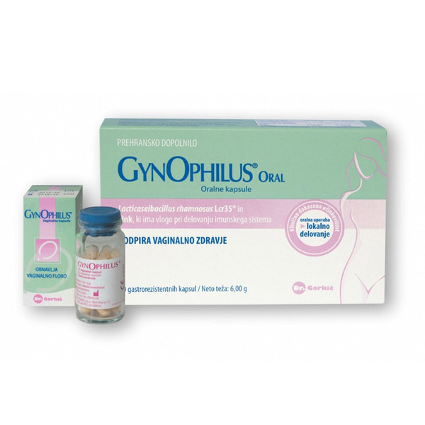Gynophilus, komplet - vaginalne kapsule in oralne kapsule (14 kapsul + 20 kapsul)