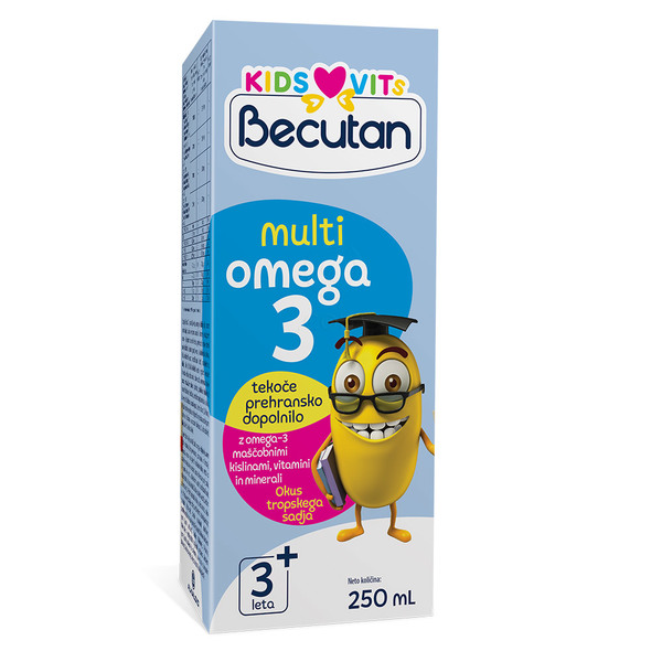Becutan Kids Vits Multiomega-3, tekočina (250 ml)