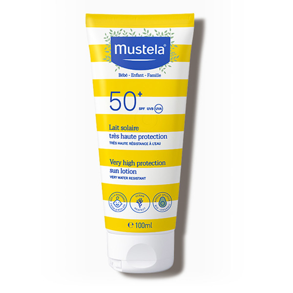 Mustela Sun, losjon z zelo visoko zaščito pred soncem za obraz in telo - ZF50+ (100 ml)