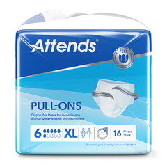Attends Pull-Ons 6, hlačke za zaščito pri srednje težki inkontinenci - velikost L (18 hlačk)