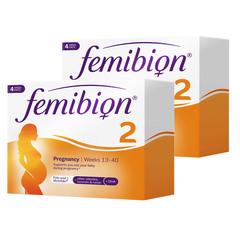 Femibion 2, tablete in kapsule za podporo v nosečnosti od 13. tedna do rojstva - dvojno pakiranje 2 x (28 tablet + 28 kapsul)