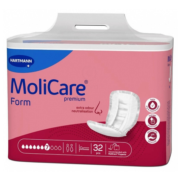 Molicare Premium Form, hlačna predloga za težko in zelo težko inkontinenco - 7 kapljic (32 hlačnih predlog)