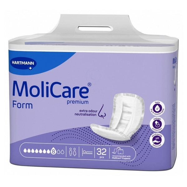 Molicare Premium Form, hlačna predloga za težko in zelo težko inkontinenco - 8 kapljic (32 hlačnih predlog)