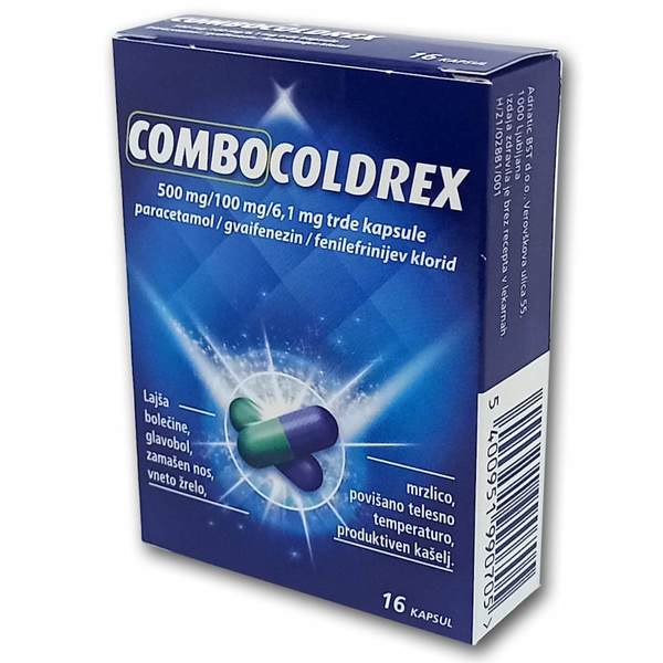 Combocoldrex 500 mg/100 mg/6,1 mg, trde kapsule (16 trdih kapsul)