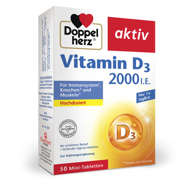 Doppelherz Aktiv Vitamin D 2.000 I.E., mini tablete (50 tablet)