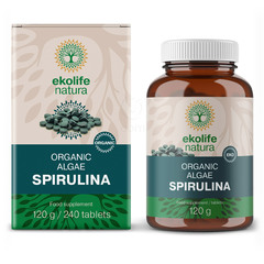 Ekolška alga Spirulina Ekolife Natura, tablete (240 tablet)