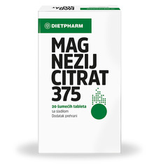 Dietpharm Magnezij citrat 375, šumeče tablete (20 šumečih tablet)