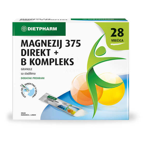 Dietpharm Magnezij Direkt + B kompleks, granule - vrečke (28 vrečk)