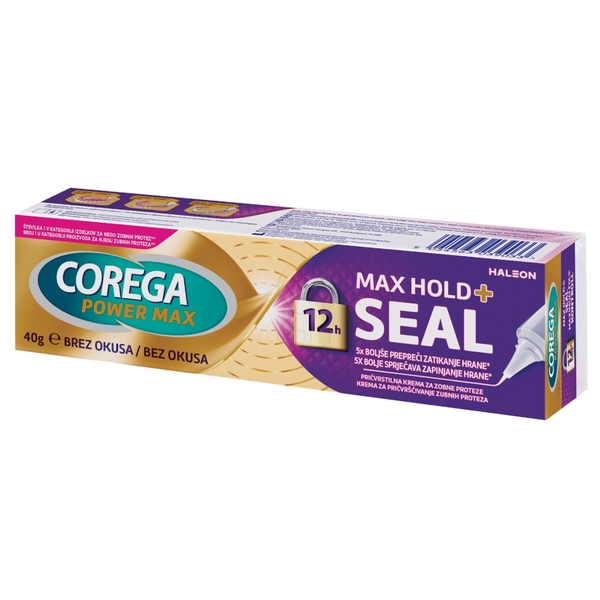 Corega Max Hold + Seal, pričvrstilna krema za zobne proteze (40 g)