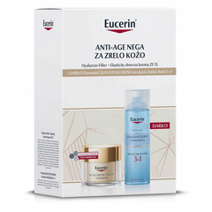 Eucerin Hyaluron-Filler + Elasticity, set za zrelo kožo - dnevna krema in [Hyaluron] čistilni fluid (50 ml + 200 ml)