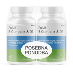 Salvit B Complex & D3, tablete - paket (2 x 60 tablet)