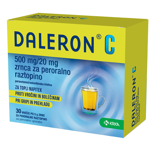Daleron C 500 mg/20 mg, zrnca za peroralno raztopino - vrečke (30 x 5 g)