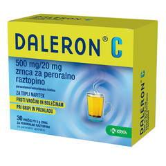 Daleron C 500 mg/20 mg, zrnca za peroralno raztopino - vrečke (30 x 5 g)