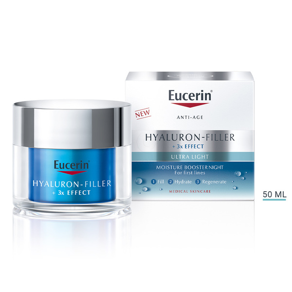 Eucerin Hyaluron-Filler, nočni vlažilni booster s trojnim učinkom (50 ml)