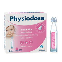 Physiodose, sterilna fiziološka raztopina - enoodmerne plastenke (15 x 5 ml)