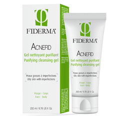 Fiderma Acnefid, čistilni gel za mastno kožo z nepravilnostmi - za obraz in telo (200 ml)
