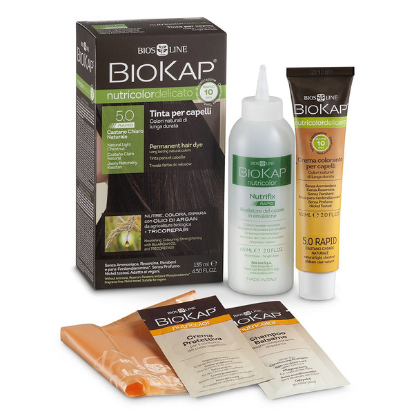 Biokap Nutricolor Delicato Rapid 1.0., set za hitro barvanje las - naravno črna (1 set)