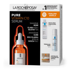 LRP Redermic Pure Vitamin C10, paket za nego kože obraza (30 ml + 50 ml + 50 ml + 1,5 ml)