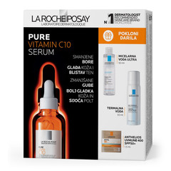LRP Redermic Pure Vitamin C10, paket za nego kože obraza (30 ml + 50 ml + 50 ml + 1,5 ml)
