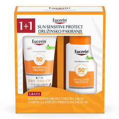 Eucerin Sun Sensitive Protect, družinski paket za zaščito pred soncem (200 ml + 150 ml)