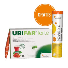 Sensilab Urifar Forte + Power C, paket (14 vrečk + 20 šumečih tablet)