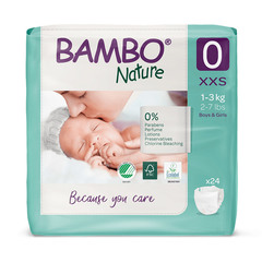 Bambo Nature Premature 0, otroška plenička za nedonošenčke - 1-3 kg (24 plenic)
