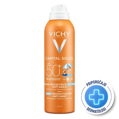 Vichy Capital Soleil, otroško razpršilo, ki preprečuje lepljenje peska na kožo - ZF50+ (200 ml)
