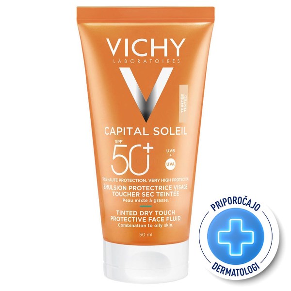 Vichy Capital Soleil BB Dry Touch, obarvani fluid za obraz - ZF50 (50 ml)