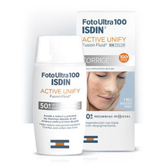 ISDIN Fotoultra 100 Active Unify Fusion, fluid za poenotenje in posvetlitev pigmentnih madežev - ZF50+ (50 ml)