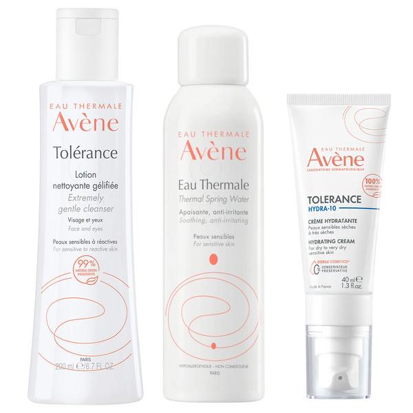 Avene Tolerance Hydra-10, rutina za vlaženje izsušene kože (200 ml + 150 ml + 40 ml)